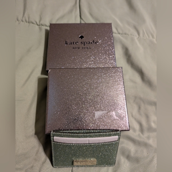Kate Spade Silver Glitter Card Case - Picture 7 of 7
